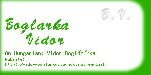 boglarka vidor business card